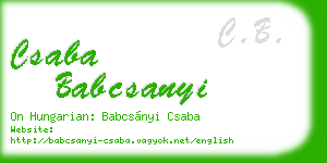 csaba babcsanyi business card